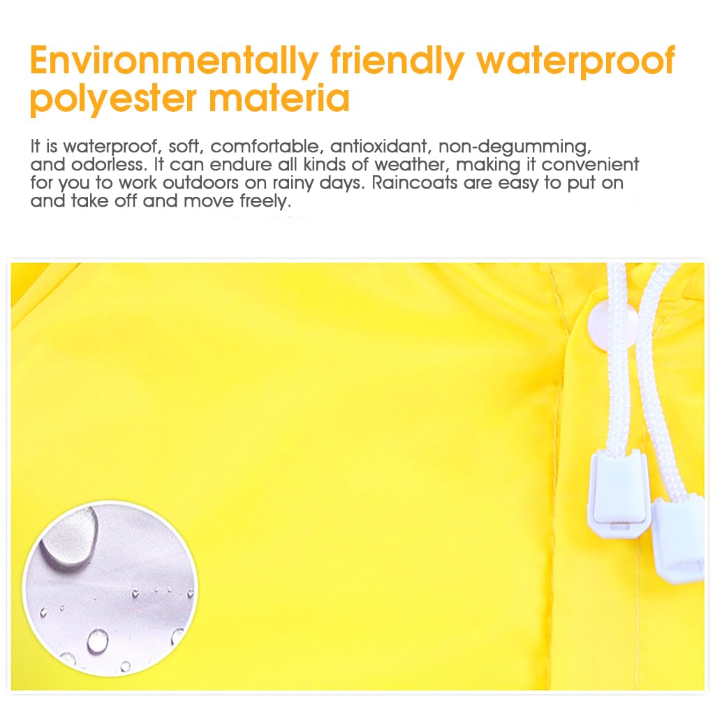 PALAY Raincoat for Kids Boys Girls with Hood, Polyester Rain Ponchos with Pockets and School Bag Coverage, Bright Color Raincoat for 3-7 Years Old Kids (Yellow) PALAY Raincoat for Kids Boys Girls with Hood, Polyester Rain Ponchos with Pockets and School Bag Coverage, Bright Color Raincoat for 3-7 Years Old Kids (Yellow)
